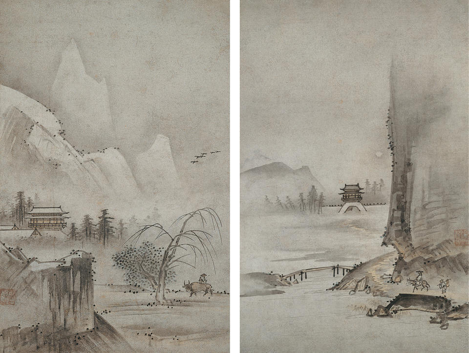 Two Views from Eight Views of the Xiao and Xiang Rivers (瀟湘八景)