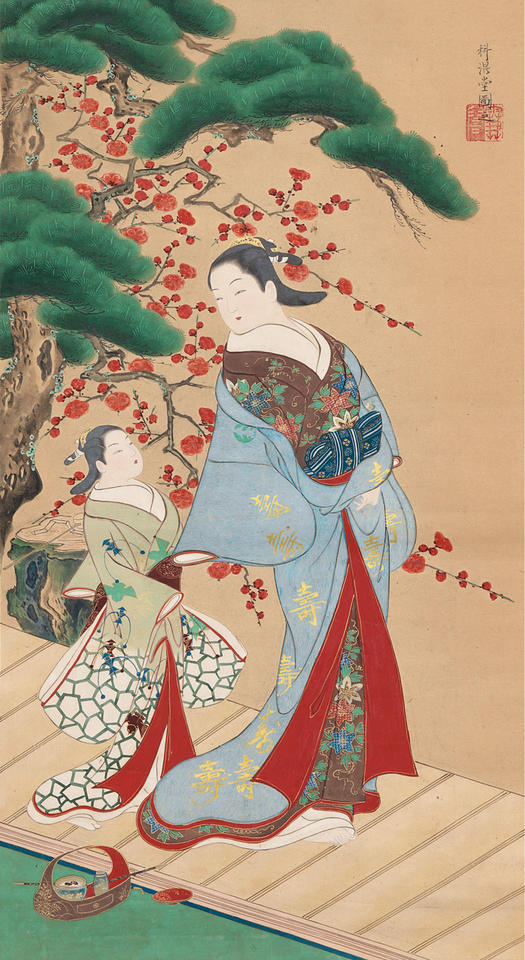 Courtesan and Attendant in Early Spring