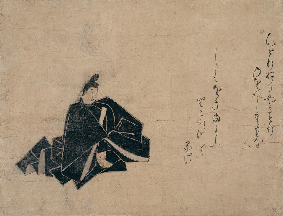 Fujiwara Teika (藤原定家), from Ikkasen isshubon (一歌仙一首本)