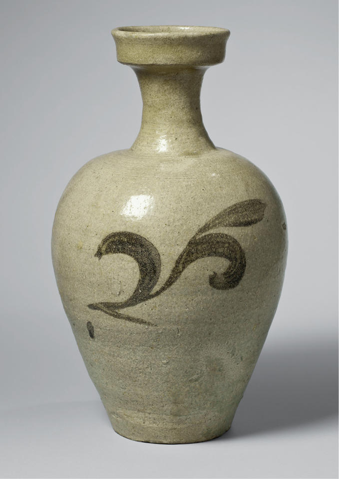 Bottle with leaves
